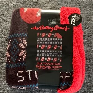 The Rolling Stones Red and Black Silk Touch Throw